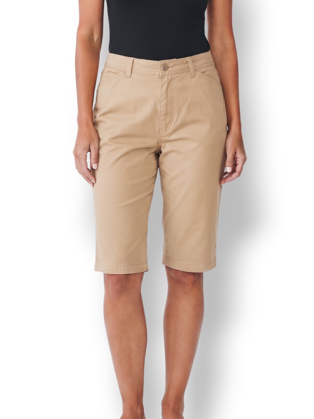 4/$20 Gloria Vanderbilt Khaki High Rise Capri Pants Petite 12
